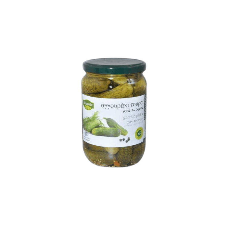 Eingelegte Mini-Gurken (690g) Almopia von Almopia bei Araxxon  - Hochwertiges griechisches Produkt.   Eingelegte Mini-Gurken (690g) Almopia από Almopia στο Araxxon  - Αυθεντικό ελληνικό προϊόν.